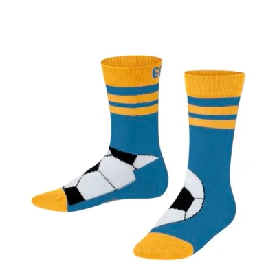 Afbeelding van FALKE Uniseks kind Sokken Active Soccer K SO Katoen Functioneel material Gedessineerd 1 Paar, Blauw (Regatta 6160), 23 26
