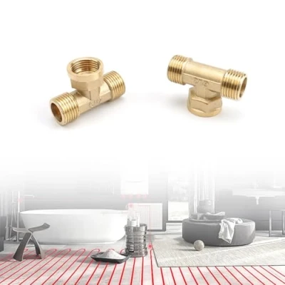 Afbeelding van 0XBIT T stuk gelijk aan 1/2 inch, 2 stuks messing gelijk, messing, inch verbindingsstuk, voor gebruik in sanitair, badkamers, airconditioning