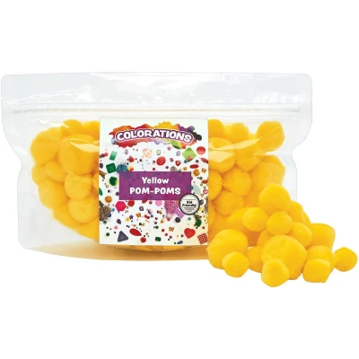 Afbeelding van Colorations Pom Poms Geel, 100st.
