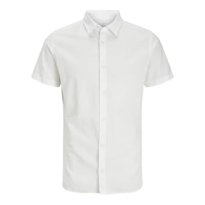 Afbeelding van JACK &amp; JONES Heren Jjebreeze Shirt Ss Sn Korte Mouwen Shirt, wit, XS