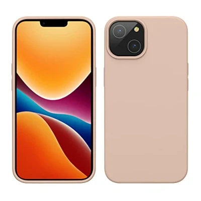 Afbeelding van kwmobile telefoonhoesje geschikt voor Apple iPhone 14 Hoesje met siliconen coating Smartphone case in kokosmelk