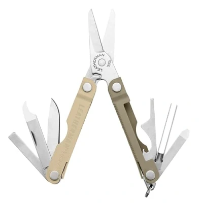 Afbeelding van Leatherman Micra Duurzame Sleutelhanger Multitool Met Schaar En 9 Gereedschappen Cappuccino