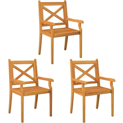 Afbeelding van vidaXL Tuinstoelen 3 st massief acaciahout