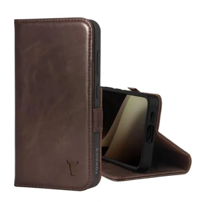 Afbeelding van TORRO Case compatibel met Samsung Galaxy S24 5G Premium Leren Portemonnee Hoesje Standaard en Kaartsleuven (Donker Bruin)