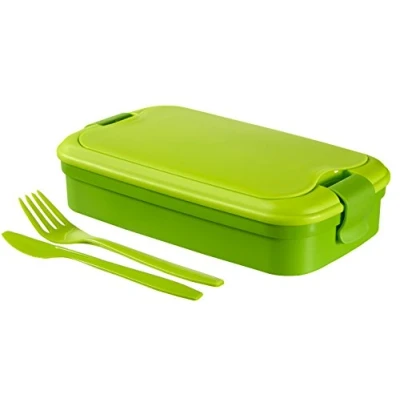 Afbeelding van Curver 00768 C52 00 Lunch&amp;go Lunchbox Lunch &amp; Go met Bestek 23,5x13,5x6,3cm in Groen, Kunststof
