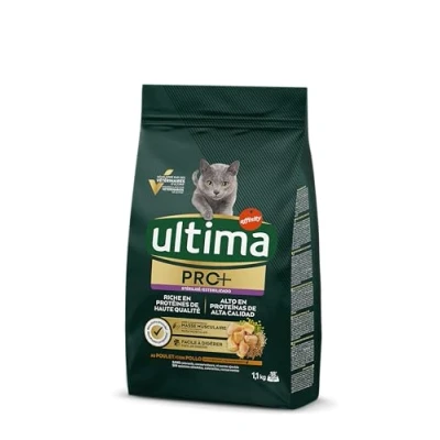 Afbeelding van 1,1 kg Ultima Cat PRO+ Sterilized kip kattenvoer droog