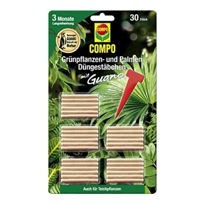 Afbeelding van COMPO Groene planten en palmen meststokjes met Guano, meststof 3 maanden langdurige werking, 30 stuks