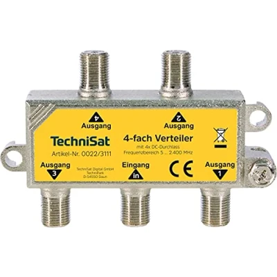 Afbeelding van Technisat 4 Weg Satellietsplitter Geel/Zilver