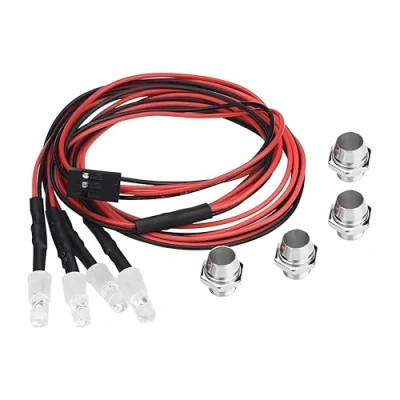 Afbeelding van RC Auto LED Lichter, 4 St¨¹ck Scheinwerfer Zubeh?r Lichter f¨¹r Modell Drift Fahrzeug( 2 # wei?es Licht)