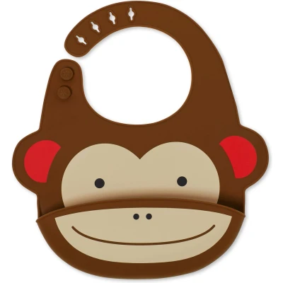 Afbeelding van Skip Hop Zoo Fold &amp; Go Siliconen Slabbetje Monkey
