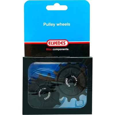 Afbeelding van Elvedes Derailleurwieltjes 2x13 tands Shimano BikeTotaal.nl Zwart
