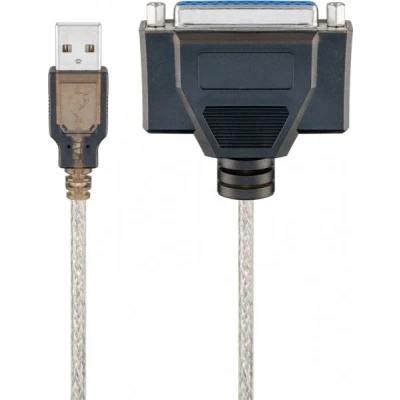 Afbeelding van Goobay USB printerkabel, transparant 2.0 stekker (type A) &gt; D SUB/IEEE 1284 bus (25 pins)