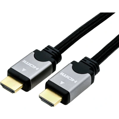 Afbeelding van ROLINE HDMI HighSpeed kabel met Ethernet, M/M, zwart / zilver, 1,5 m