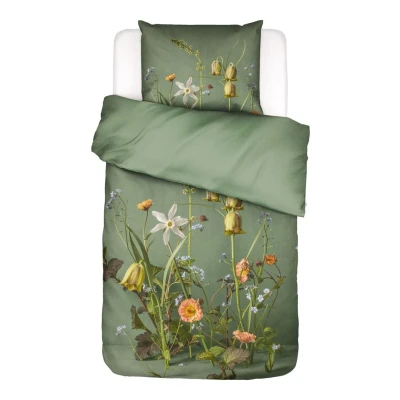 Afbeelding van Dekbedovertrek Essenza Ficaria Greenish Satijn 140 x 200 / 220 cm 1 Persoons
