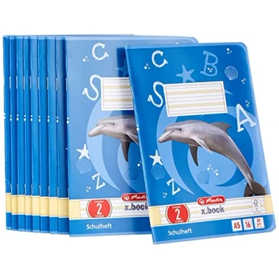 Afbeelding van Herlitz 3320207 schriften A5/16 liniatuur 02 (gelinieerd) gekleurd opgelegd FSC Mixed 10 pack motieven gesorteerd