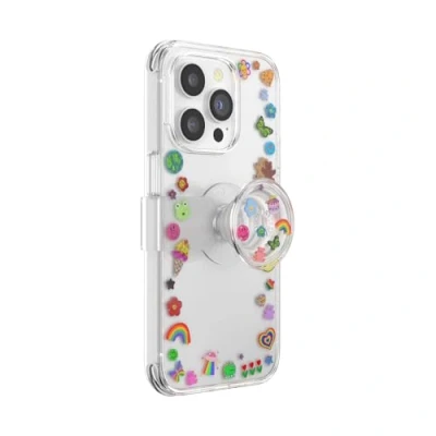 Afbeelding van PopSockets iPhone 14 Pro hoesje met telefoongreep en glijbaan, telefoonhoesje voor Indie stickers