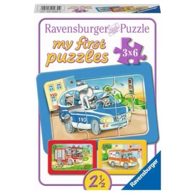 Afbeelding van Ravensburger My first Puzzle Dieren in actie lijst puzzel, 3x6 stukjes