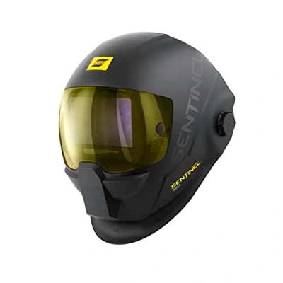 Afbeelding van ESAB® Sentinel™ A60 lashelm, zwart plat design, slagvast nylon, groot gezichtsbereik 11,8 x 7,1 cm