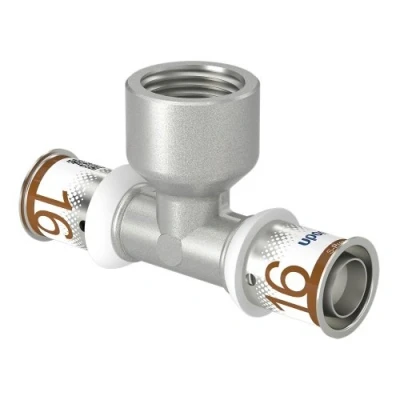 Afbeelding van Uponor S Press Plus perskoppeling Ø16x1/2&quot;x16 T stuk binnendraad. Artikelnr: 1070595