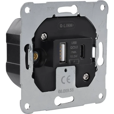 Afbeelding van USB stopcontact Q Link (Inbouw, A, C)