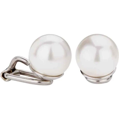 Afbeelding van Traveller Clip Oorbellen Oorclips Dames Zilverkleurig Parels 10 mm Wit Pareloorclips 700110