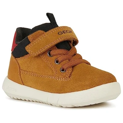 Afbeelding van Geox Stiefelette Klittenbandschoenen voor kinderen, Maat: 26, Curry black Leer/ synthetisch