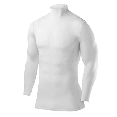 Afbeelding van Compressietop met Lange Mouwen Mockhals voor Heren en Jongens Wit, L