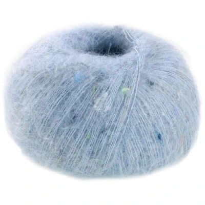 Afbeelding van LANA GROSSA Natural Superkid Tweed, fijn kantgaren van 60% mohair met 30% zijde, 7% katoen, 3% polyester en delicate tweednoppen, 25 g wol voor breien haken, 200 m garen