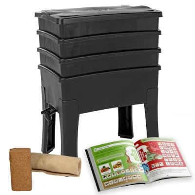 Afbeelding van Worm Café, 3 baks Wormenbak I Complete Kit Grote capaciteit 96 liter