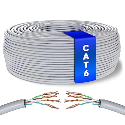 Afbeelding van Mr. Tronic Ethernet Netwerk Bulk Kabel CAT6, AWG24, CCA, UTP, RJ45 Snelle Gegevens LAN Gigabit Internetverbinding (Grijs, 25 Meter)