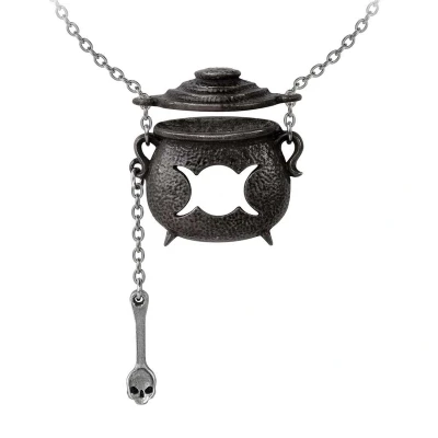 Afbeelding van Alchemy Witches Cauldron Ketting Zwart/Zilverkleurig