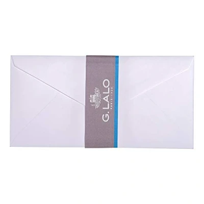 Afbeelding van Lalo 23000L 20 enveloppen, met rubber bekleed, 11 x 22 cm, 100 g, Vélin de France, wit