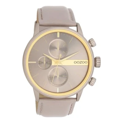 Afbeelding van taupe OOZOO horloge met leren band C11315