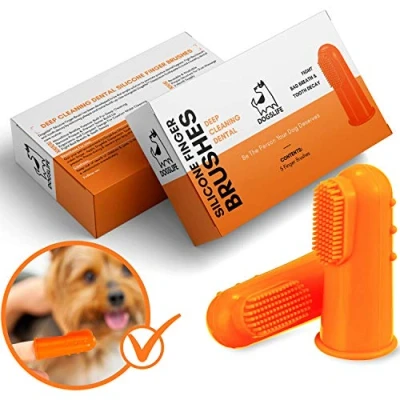 Afbeelding van DogsLife Siliconen Vingerborstels voor honden Helpt tandsteen en tandplak verwijderen Voorkomt een slechte adem Herbruikbaar 5 stuks per verpakking