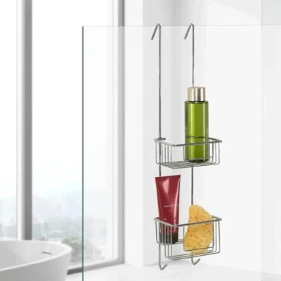 Afbeelding van Design douchemand om op te hangen, chroom, doucheplank smal design, 68 x 15 12 cm
