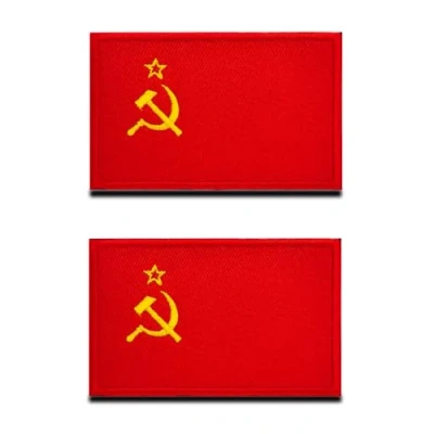 Afbeelding van Sovjet Unie USSR vlag patch tactisch nationaal embleem, geborduurde met sluiting, militaire banden voor reizen rugzakken kleding uniform vest armband