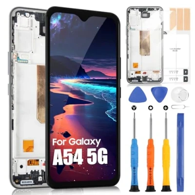 Afbeelding van LCD display voor Samsung Galaxy A54 5G SM A546E A546B A546B/DS scherm, digitizer touchscreen, vervangende montage met reparatieset, Ondersteun niet vingerafdruk(6,4 inch, zwart frame)