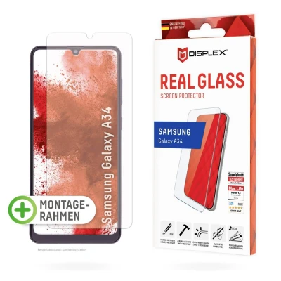 Afbeelding van Screenprotector Samsung Galaxy A34 (5G): Displex Real Glass 2D