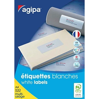 Afbeelding van agipa universele etiketten, 70 x 35 mm, wit, rechthoekig