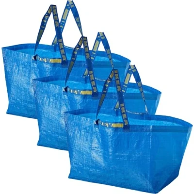 Afbeelding van Ikea Frakta Blue Grote Tas Ideaal voor winkelen, Wasserij &amp; Opslag, Blauw, L
