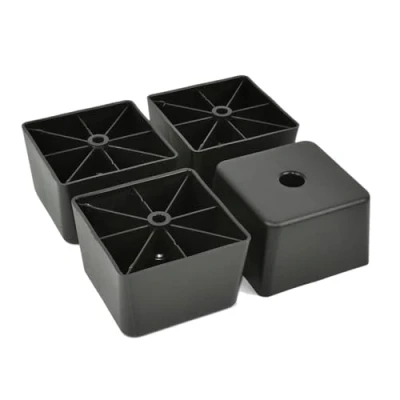 Afbeelding van woplus 4 x poten van kunststof, vierkante om vast te schroeven (70 70 H: 45 mm)