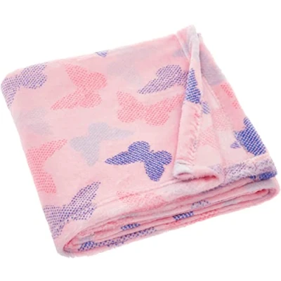 Afbeelding van Playshoes Fleece Deken Vlinders Roze 75x100cm