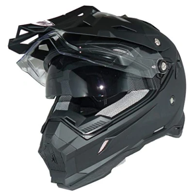 Afbeelding van protectWEAR Endurohelm crosshelm met zonneklep, vizier en schild THH TX28 S, zwart