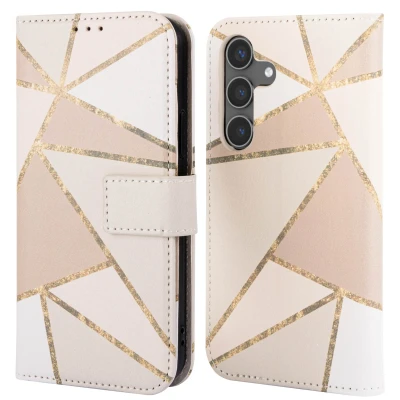 Afbeelding van imoshion Hoesje Geschikt voor Samsung Galaxy S24 Design Bookcase smartphone Beige Graphic