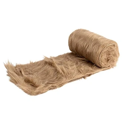 Afbeelding van Ideen mit Herz Kunstbontband, bontstof, 12 cm breed, 2 m lang, ideaal voor knutselen, naaien, decoreren, tafelloper (lichtbruin)
