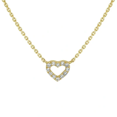 Afbeelding van Collier Geelgoud met Hart en Diamant 0.05ct 1 mm x 41 45 cm lang