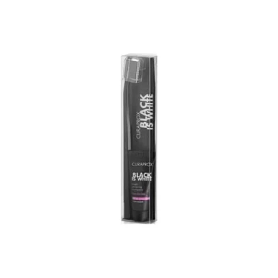 Afbeelding van Curaprox, Black is White Reisset met tandenborstel en tandpasta, 8 ml