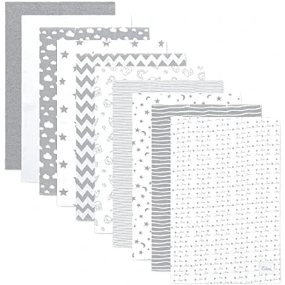 Afbeelding van Comfy Cubs spuugdoeken, set van 6, groot, 100% katoen, washandjes, dubbel gelaagd, extra absorberend en zacht, voor jongens meisjes (grijs patroon, verpakking 10 stuks)