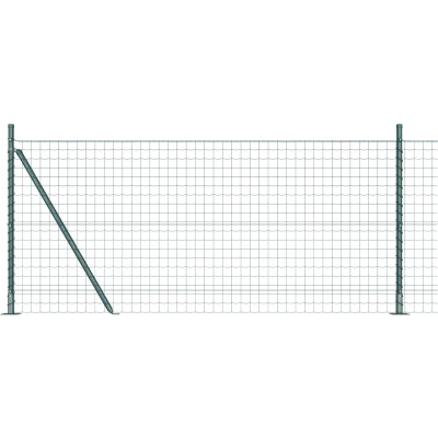Afbeelding van vidaXL Euro Omheining met 13 Flens Palen 1x25 m Gegalvaniseerd Staal