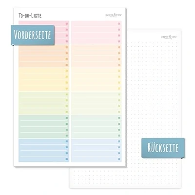 Afbeelding van Trendstuff by Häfft lijstblok DIN A5 met regenboogmotief 50 pagina&#039;s, notitieblok op de achterkant, klimaatneutraal en duurzaam